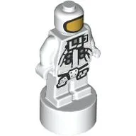 Minifig Trophy Statuette with Astronaut Print / White