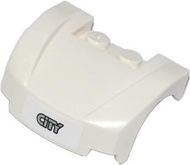 Lego Vehicle, Mudguard 3 x 4 x 1 2/3 Curved Front with Gray 'CITY' on White Background Pattern (Sticker) - Set 60057