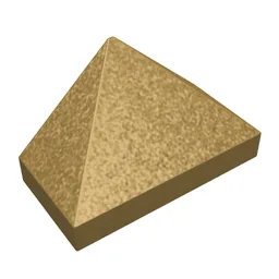 Brick Sloped 45° 2 x 1 Triple with Ovoid Bottom Pin / Pearl Gold