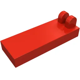 Hinge Tile 1 x 2 1/2 with 2 Fingers on Top / Red