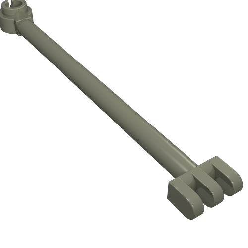 Lego Hinge Bar 8L with 3 Fingers and Open End Stud / Dark Gray