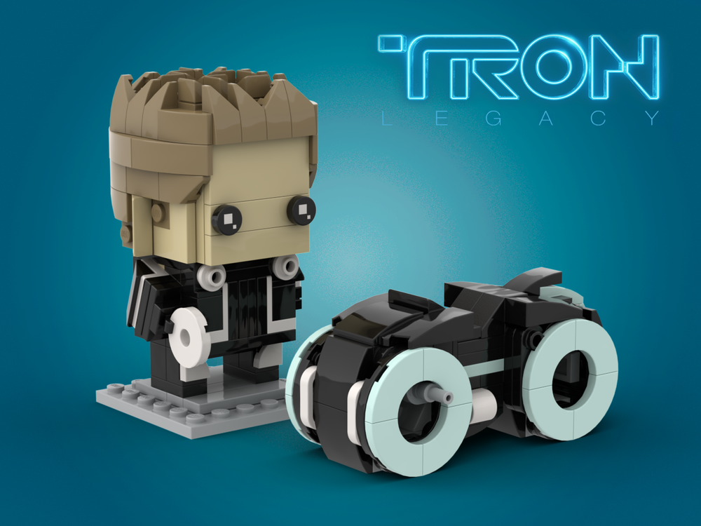 Lego Sam Flynn + TRON Legacy Light Cycle