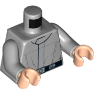 Lego Torso Imperial Crew Uniform with Black Belt Print, Light Bluish Gray Arms, Light Nougat Hands / Light Bluish Gray