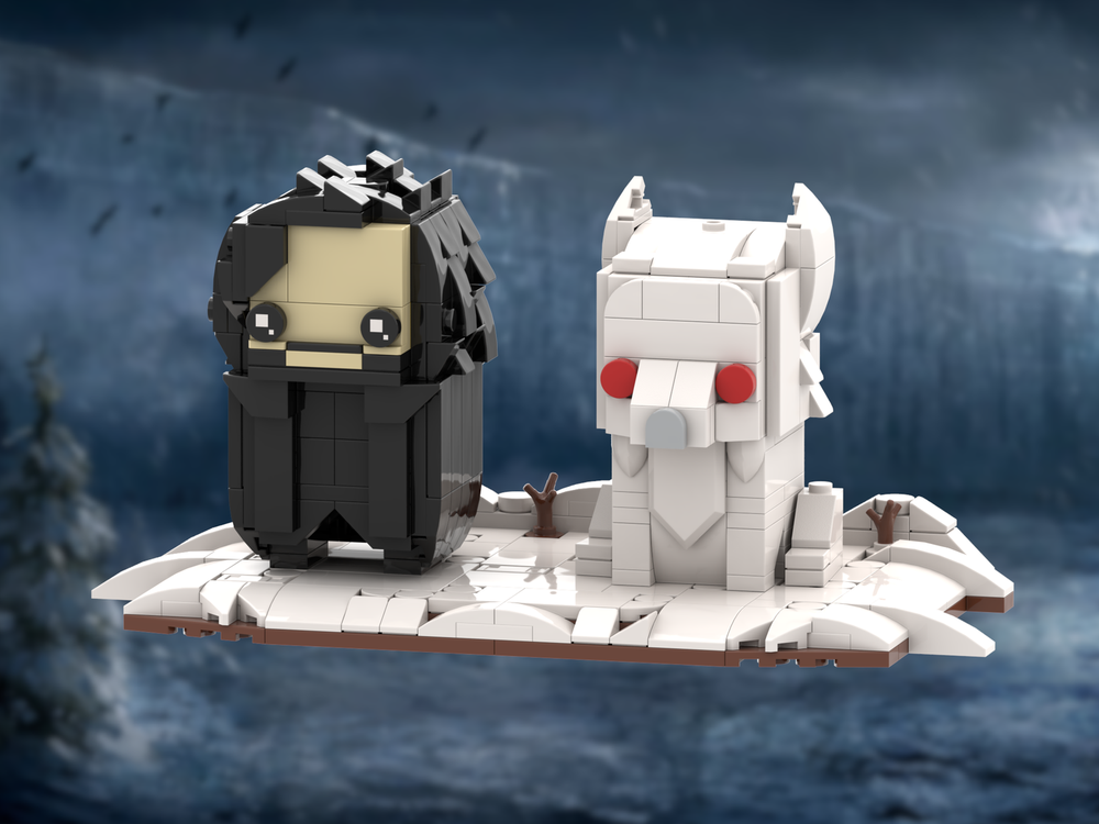 Lego Jon Snow and Ghost Brickheadz