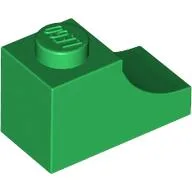 Brick Curved 2 x 1 with Inverted Cutout / Green