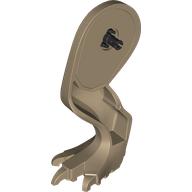 Lego Animal Body Part, Dinosaur, Tyrannosaurus Rex / Indominus Rex / Carnotaurus Leg, Right, with Pin with Sand Blue Markings print / Dark Tan