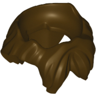 Lego Minifig Neckwear Beard, Parted with Hair / Dark Brown