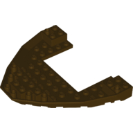 Lego Boat Hull Section, Brick 10 x 12 x 1 with 4 x 6 Cutout / Dark Brown