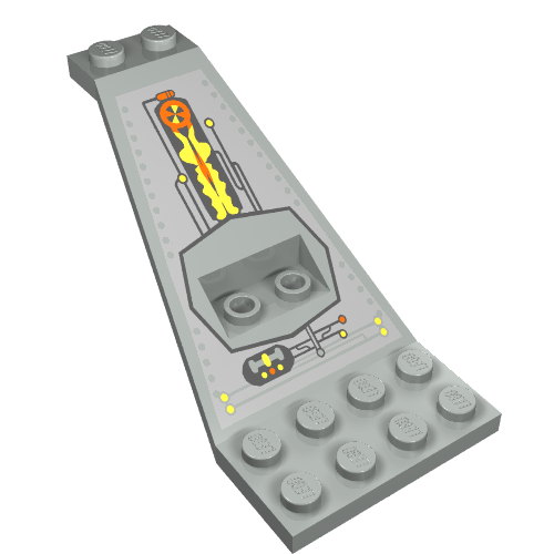 Lego Wing Plate Bi-level 8 x 4 and 2 x 3 1/3 Up with UFO Engine Print