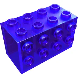 Brick Special 2 x 4 x 2 with Studs on Sides / Trans-Purple