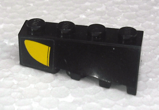 Lego Wedge 4 x 2 Sloped Left with Yellow Curve Pattern (Sticker) - Set 8161