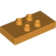 Duplo Plate 2 x 4 x 1/2 with 4 Center Studs [Thick] / Medium Orange