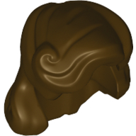 Lego Hair Long Wavy, Side Curl / Dark Brown