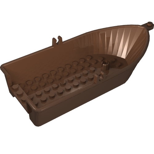Lego Boat / Rowing Boat 18 x 8 x 2 1/3 with Oarlocks / Brown