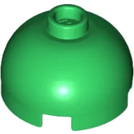 Brick Round 2 x 2 Dome Top, Blocked Open Stud, Bottom Axle Holder / Green