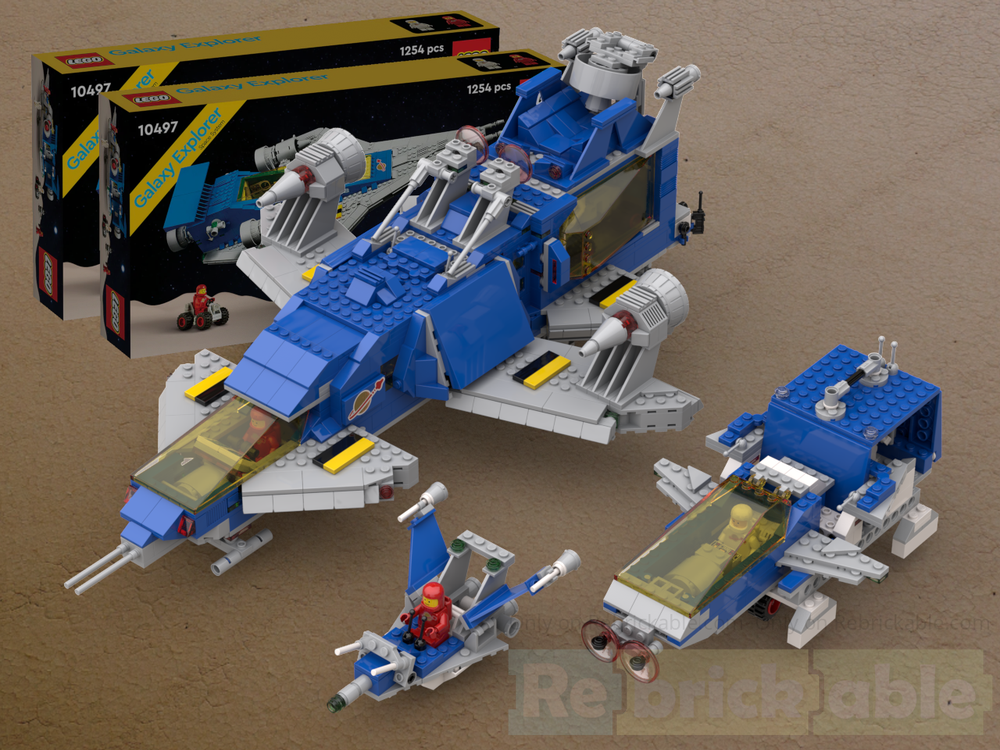 Lego Cosmic Fleet Voyager (6985, 6892, 6845 remakes) from 2x 10497 Galaxy Explorer