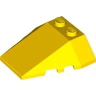 Brick Wedged, Sloped 4 x 4 Triple, Stud Notches / Yellow