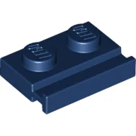 Plate Special 1 x 2 with Door Rail / Dark Blue