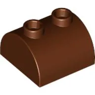 Brick Curved 2 x 2, Two Top Studs / Reddish Brown