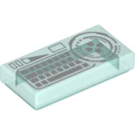 Tile 1 x 2 with White Keyboard Print
