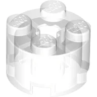 Brick Round 2 x 2 with Axle Hole / Trans-Clear