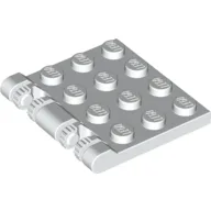 Hinge Plate 3 x 4 Locking Dual 2 Finger, 9 Teeth / White