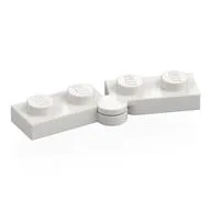Hinge Plate 1 x 4 Swivel Top / Base - Hollow Clip [Complete Assembly] / White