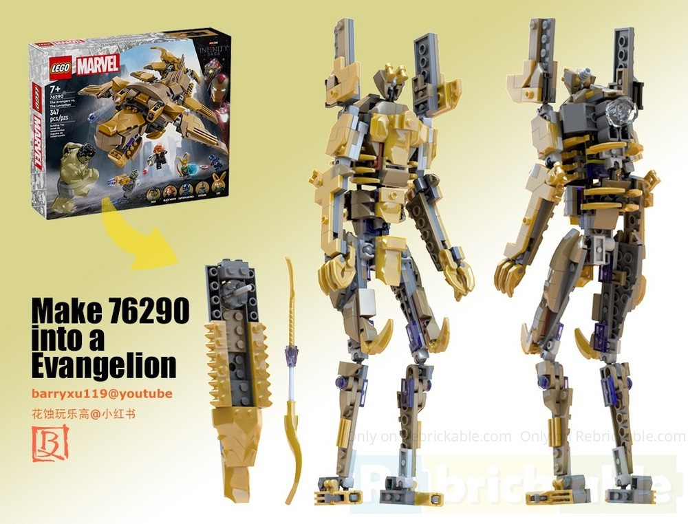Lego Make 76290 into a Evangelion