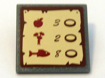 Lego Road Sign 2 x 2 Square with Clip with Goods / Prices Pattern (Sticker) - Set 10193