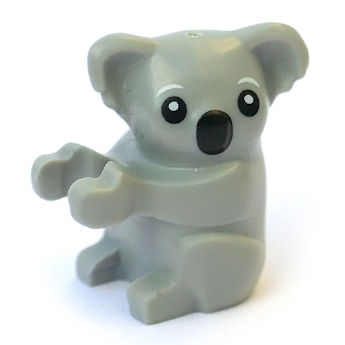 Lego Animal, Koala with Black Eyes, Nose, White Pupils print / Light Bluish Gray