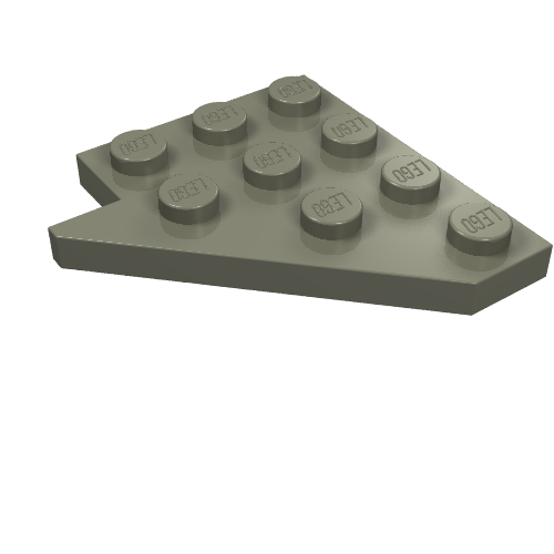 Lego Wedge Plate 4 x 4 Wing Right / Dark Gray