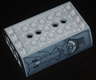 Lego Slope, Curved 6 x 8 x 2 Inverted Double with SW Star Destroyer Escape Pod Pattern on Both Sides (Stickers) - Set 6211