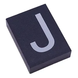 Modulex Tile 3 x 4 with White 'J' Print, without Internal Supports / Modulex Tile Blue