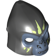 Lego Mask Gorilla with Sand Blue Face and Light Yellow Face Paint, Closed Mouth Print / Black