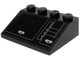 Slope 33 3 x 4 with Silver Mechanical Panel Pattern Model Left Side (Sticker) - Set 75102