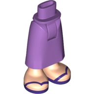 Lego Minidoll Hips and Skirt with Ankles Lavender Apron, Dark Purple Sandals / Medium Lavender
