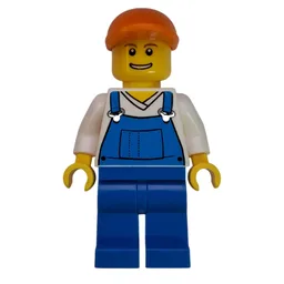 White Torso, Blue Overall, Orange Cap
