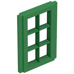 Window Pane 1 x 2 x 3 for Slotted Bricks / Green