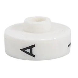 Pen Bead, Round Short, Flat Edge with 'A', 'L', 'K' Print / White