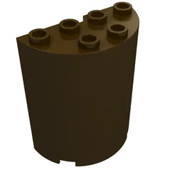 Cylinder Half 2 x 4 x 4 / Dark Brown