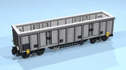 8-Wheel Open Wagon (SNOT, gray, 6 studs high, 9 studs wide)