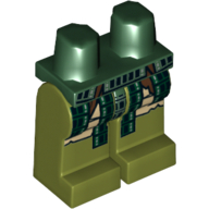Lego Hips and Olive Green Legs with Dark Green Loincloth Print / Dark Green
