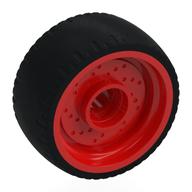 Lego Wheel Rim 24 x 12 with Black Tyre / Red