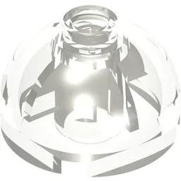 Brick Round 2 x 2 Dome Top, Hollow Stud / Trans-Clear