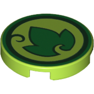 Lego Tile Round 2 x 2 with Earth Power Icon Print