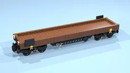 8-Wheel Flatbed Wagon (SNOT, brown, 9 studs wide)