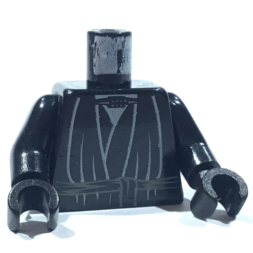 Lego Torso Layered Shirt, Robe Tie Print, Black Arms and Hands / Black