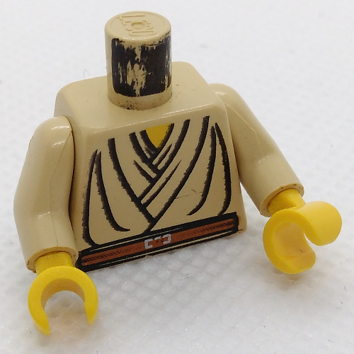 Lego Torso Layered Shirt, Brown Belt Print, Tan Arms, Yellow Hands / Tan