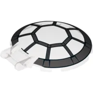 Dish 6 x 6 Inverted - No Studs with Handle with SW 8 Spoke Radial Cockpit Print / Trans-Brown