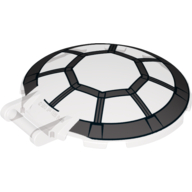 Lego Dish 6 x 6 Inverted - No Studs with Handle with SW 8 Spoke Radial Cockpit Print